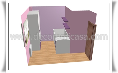 Ejemplo habitación con cuna convertible y armario con encaje de columna 5