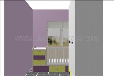 Amueblar habitación pequeña bebé con un armario grande 3