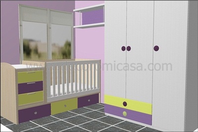 Amueblar habitación pequeña bebé con un armario grande 4