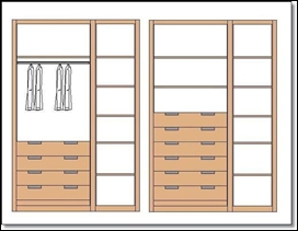 Distribución interior armario de 3 puertas II
