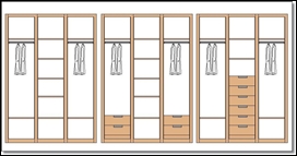 Distribución interior armario de 3 puertas III