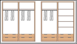 Distribución interior armario de 4 puertas IV